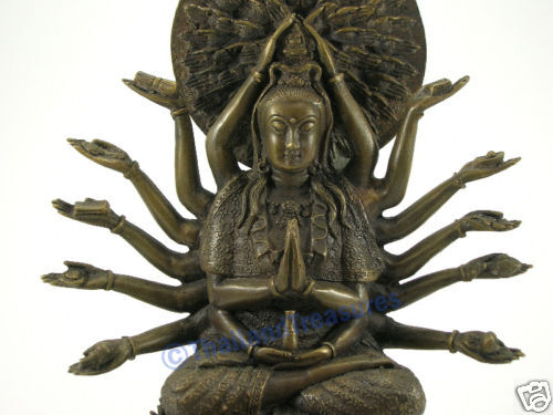 GUAN YIN Chinese GODDESS Bronze Statue MERCY COMPASSION  