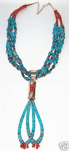 SANTO DOMINGO BEADED TURQUOISE NECKLACE, DANIEL CORIZ  